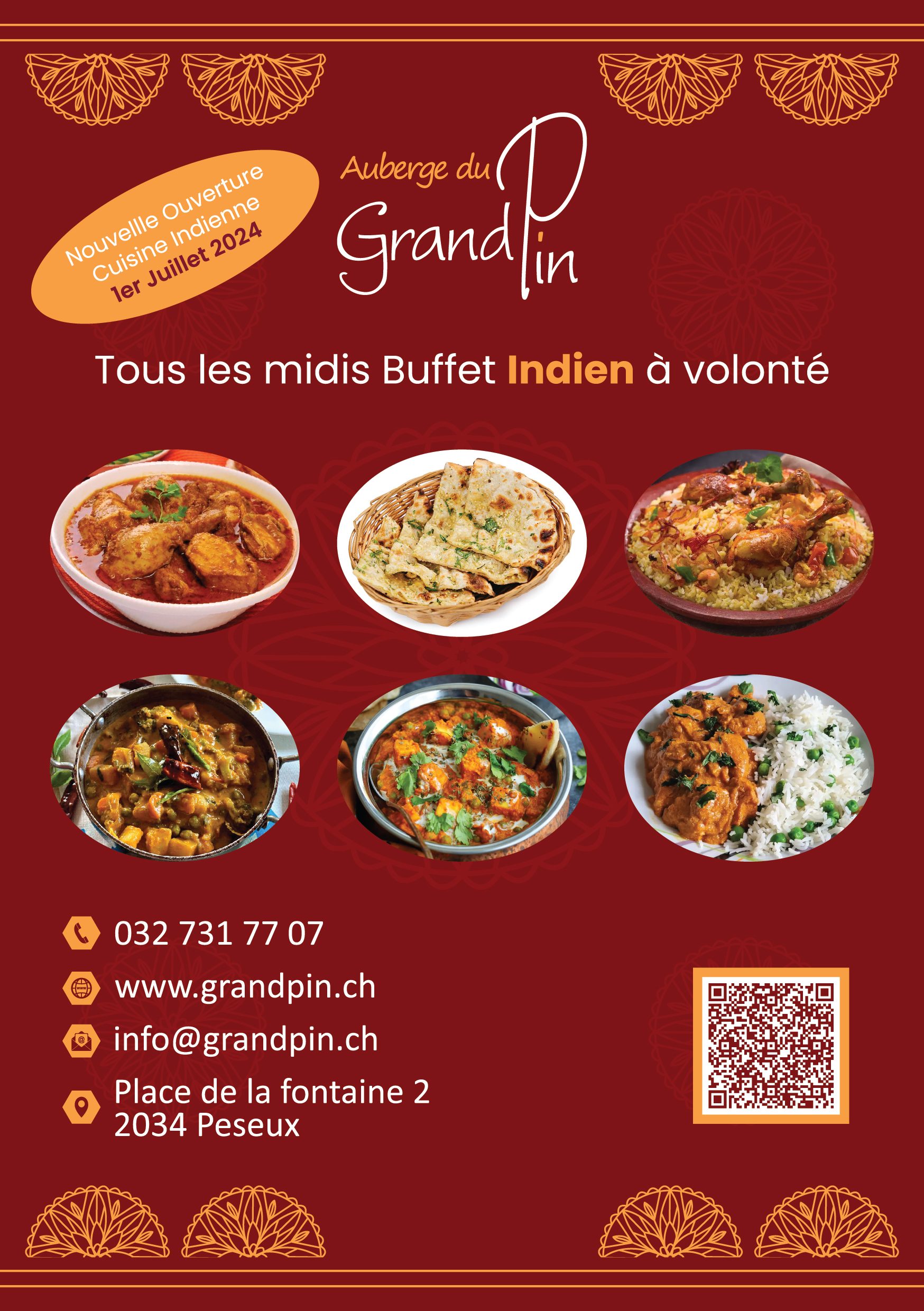 Indien Cuisine Flyer back