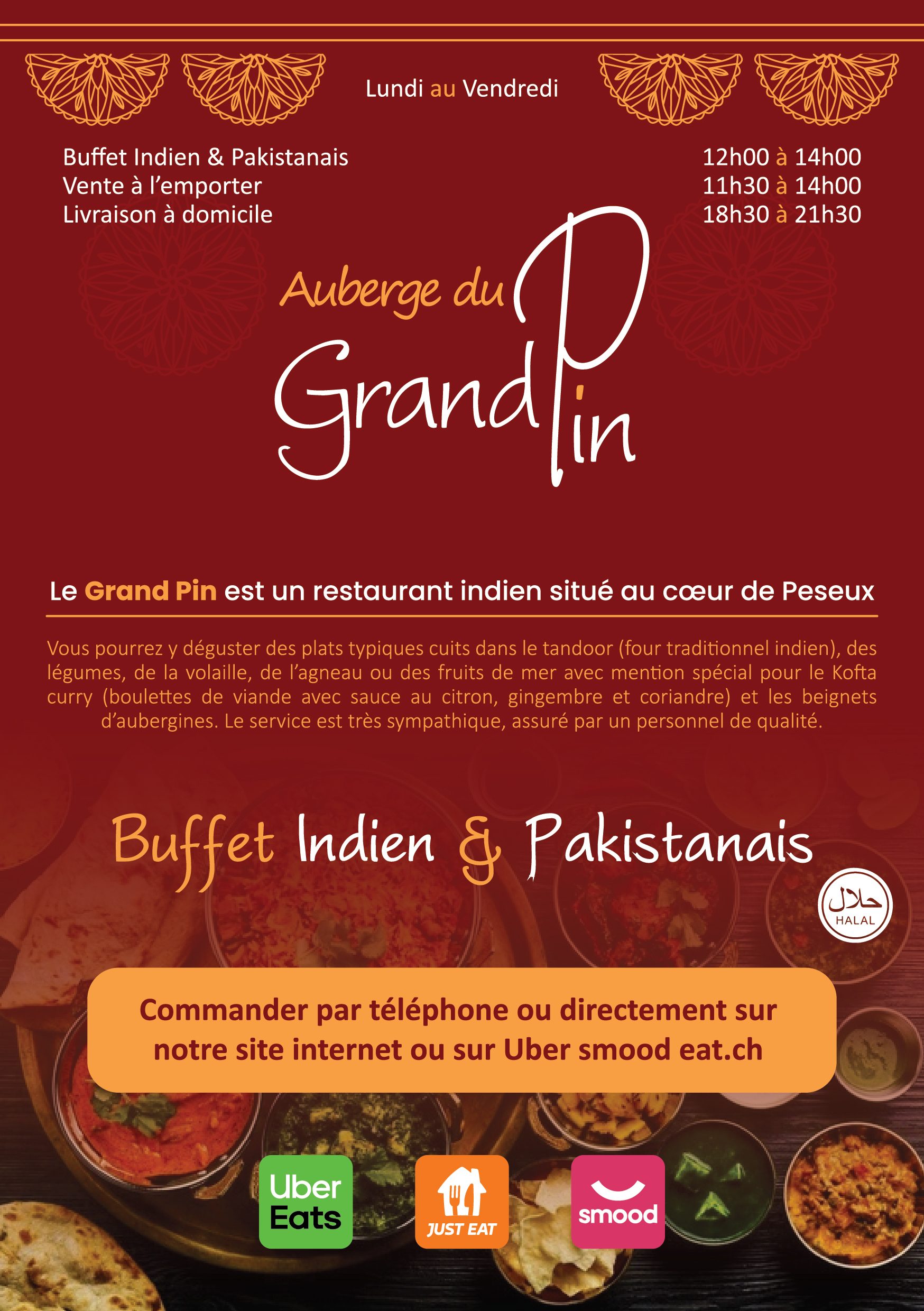 Indien Cuisine Flyer front